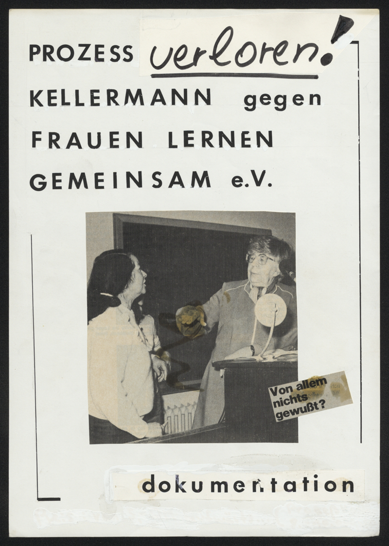 Prozess verloren! : Kellermann gegen Frauen lernen gemeinsam e.V.; Dokumentation