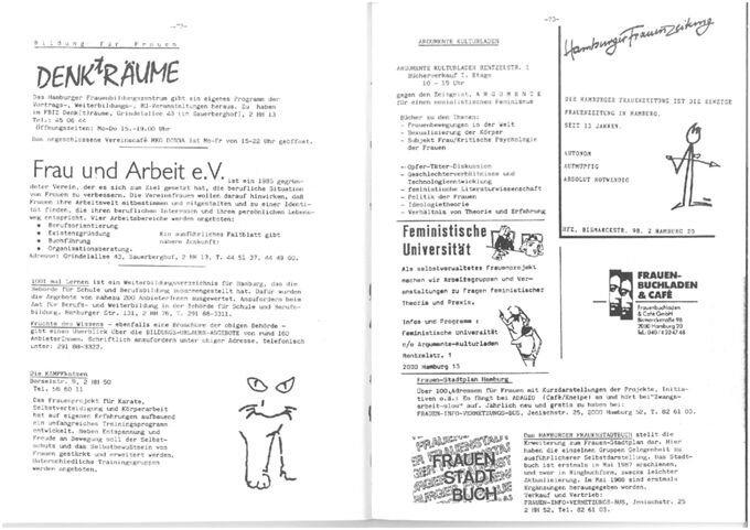 Hamburger Frauen-Vorlesungsverzeichnis / Seite 38