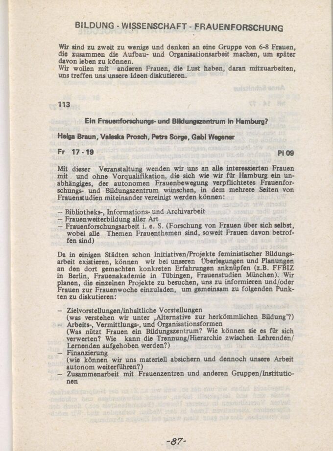 Hamburger Frauenwoche, 23. - 28. März 1981 / Seite 4