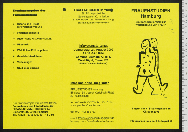 Frauenstudien Hamburg : Ein Hochschulprojekt zur Weiterbildung von Frauen