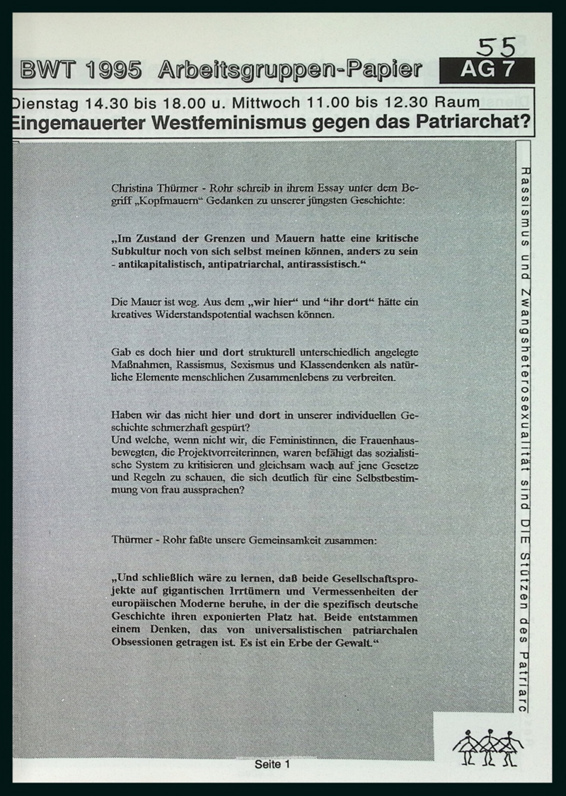 [Patriarchale Gewalt] : [Frauenschutzeinrichtungen Treffen bundesweit]