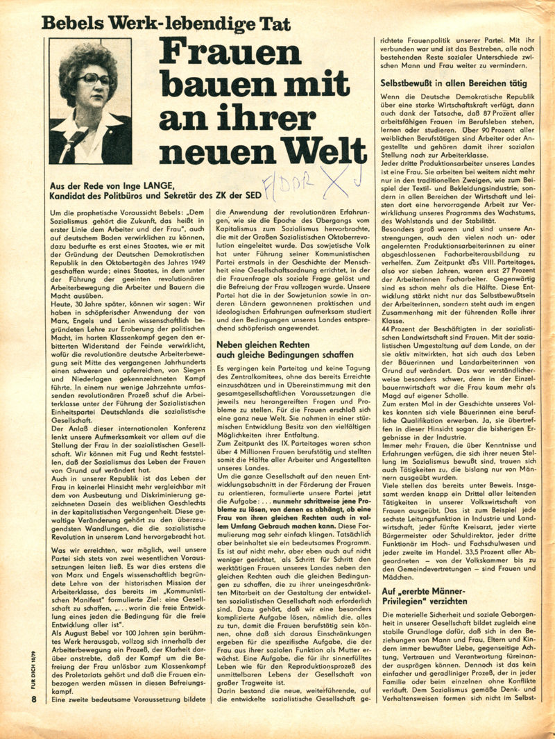 Für Dich - Zeitschriftenartikel 1970-1979