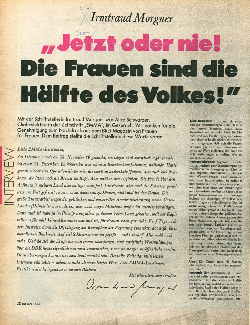 Für Dich - Zeitschriftenartikel 1989 - 1990