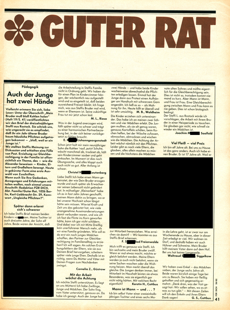 Für Dich - Zeitschriftenartikel 1980 - 1988