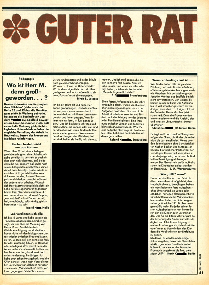 Für Dich - Zeitschriftenartikel 1980 - 1988