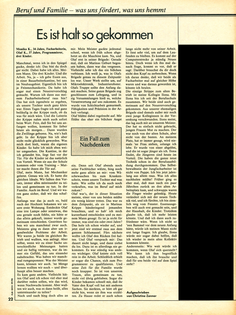 Für Dich - Zeitschriftenartikel 1980 - 1988