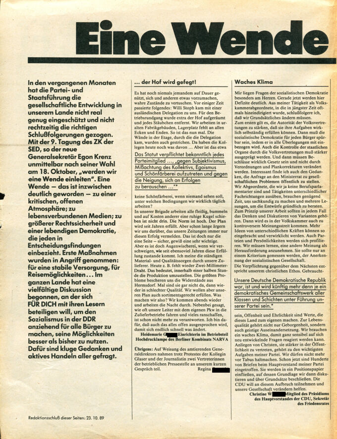 Für Dich - Zeitschriftenartikel 1989 - 1990
