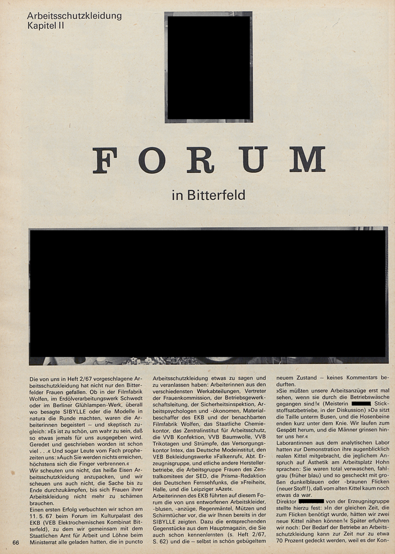 Sibylle - Zeitschriftenartikel 1963 - 1969