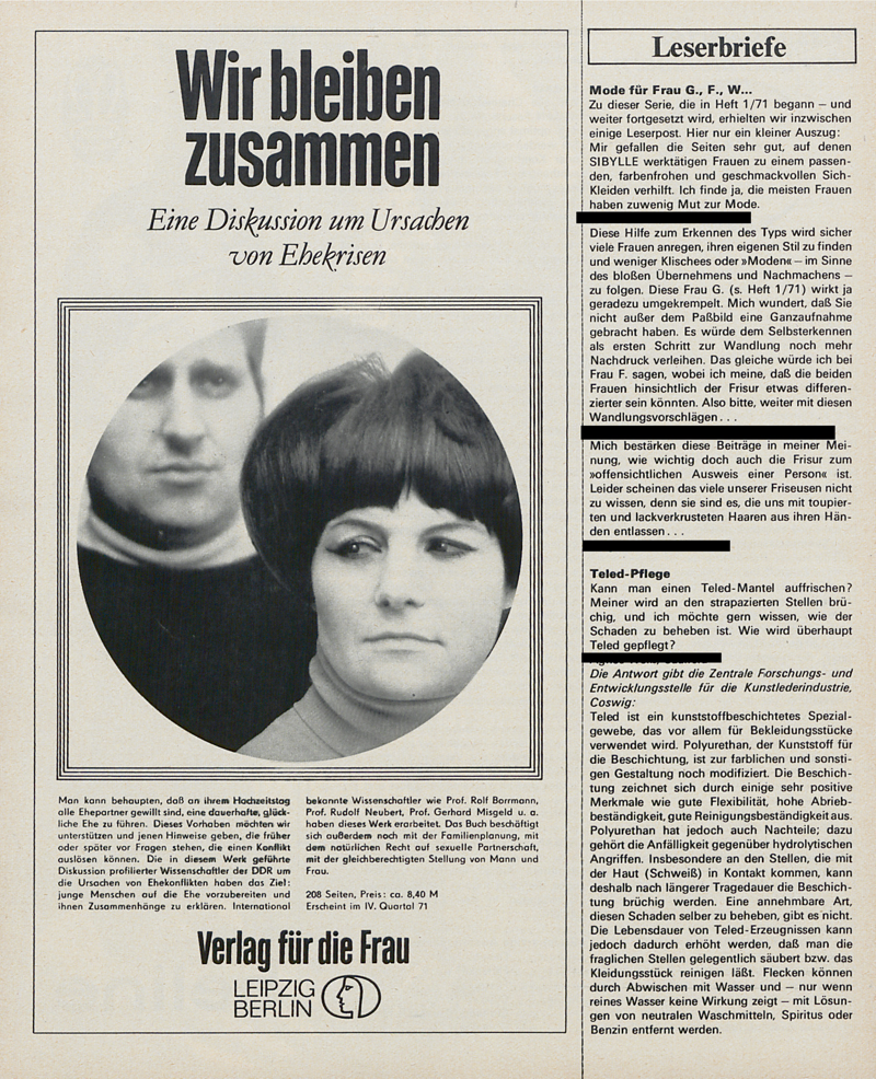 Sibylle - Zeitschriftenartikel 1970 - 1979