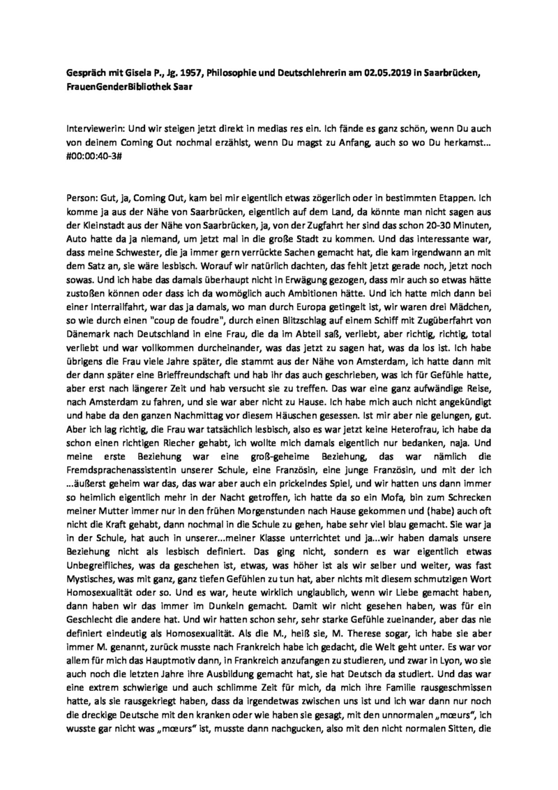 Gespräch mit Gisela P.
