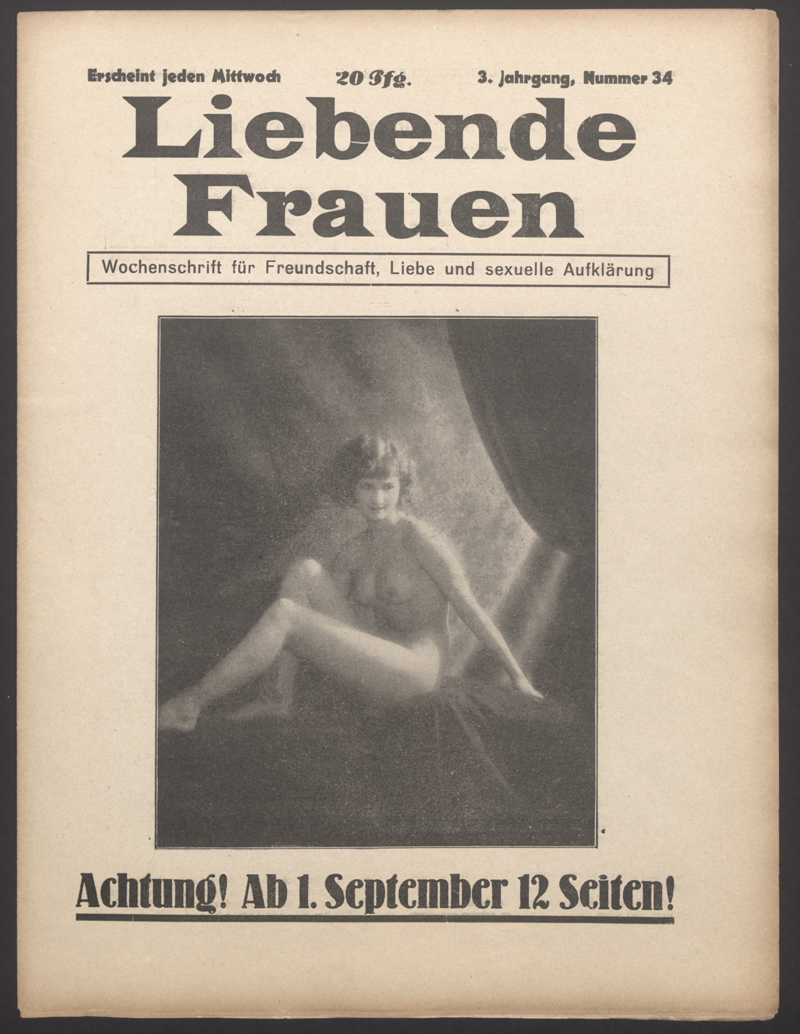 Liebende Frauen : Wochenschrift für Freundschaft, Liebe und sexuelle Aufklärung ()34